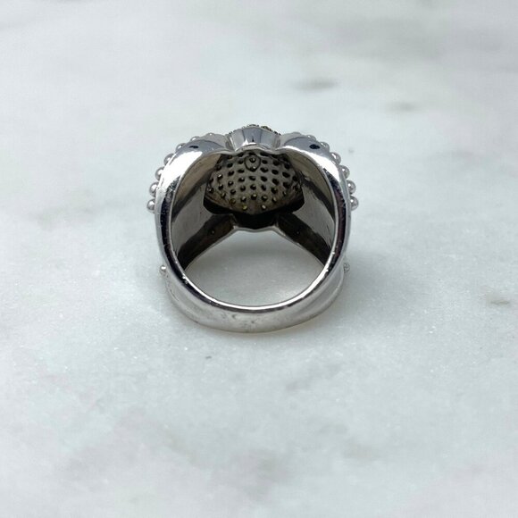 Diamond Treasures Sterling Silver Yellow Diamond 0.32 CTW Ring, Size 5 - Picture 3 of 10